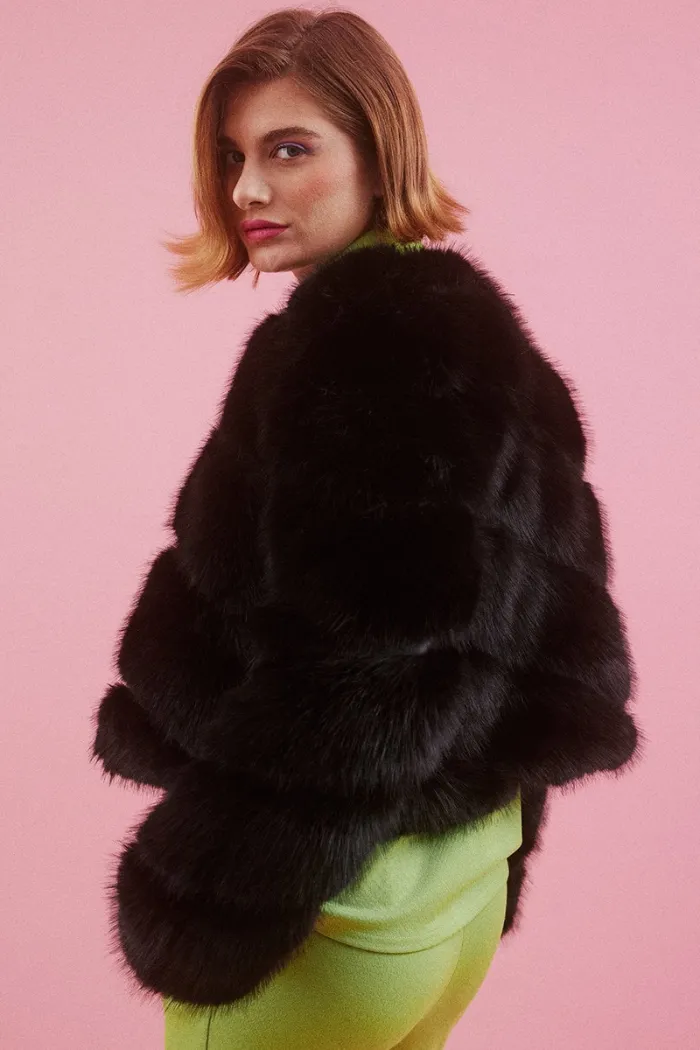 Handmade Bamboo Faux Fur Jacket