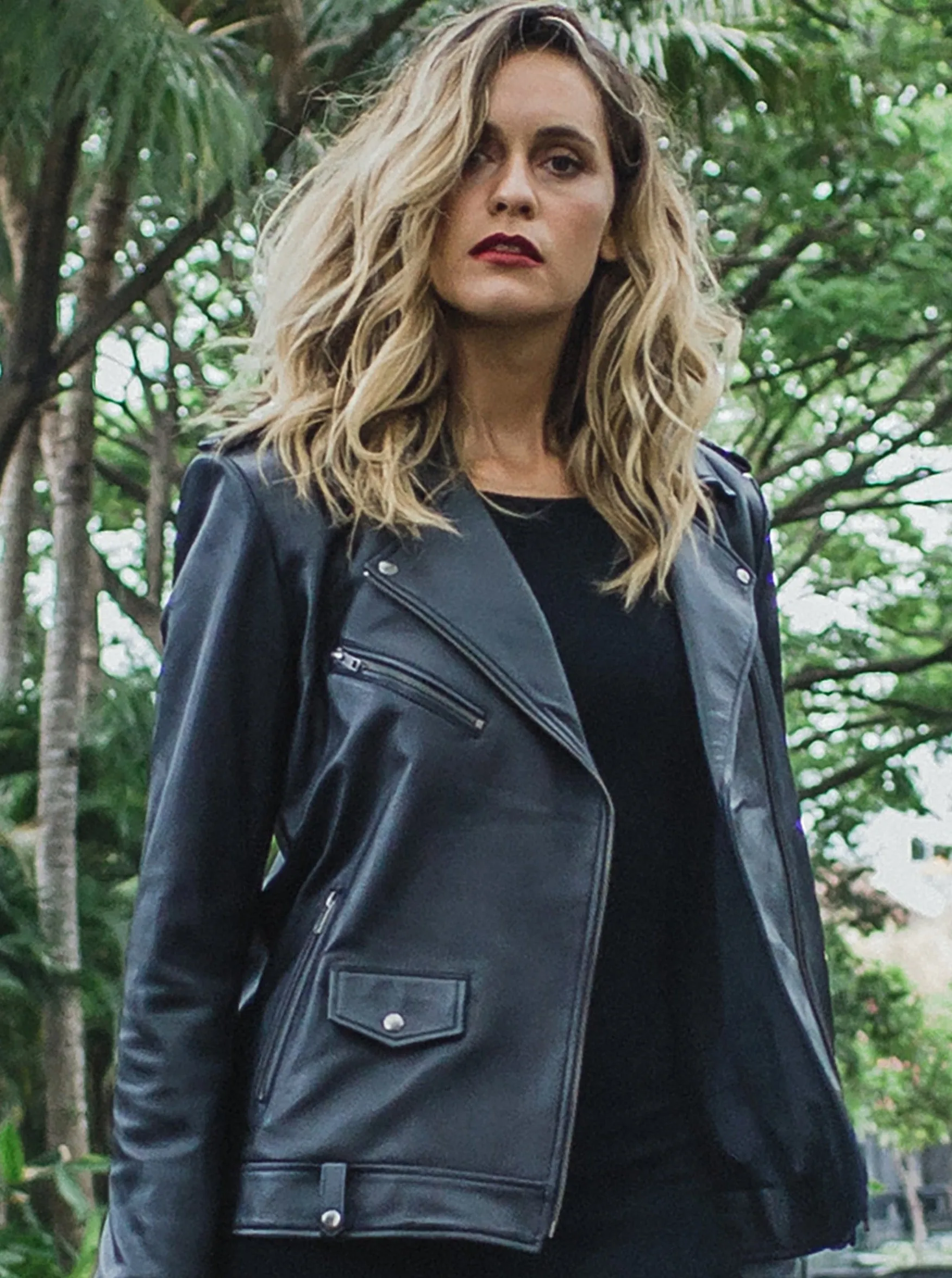 HARPER LEATHER JACKET - BLACK