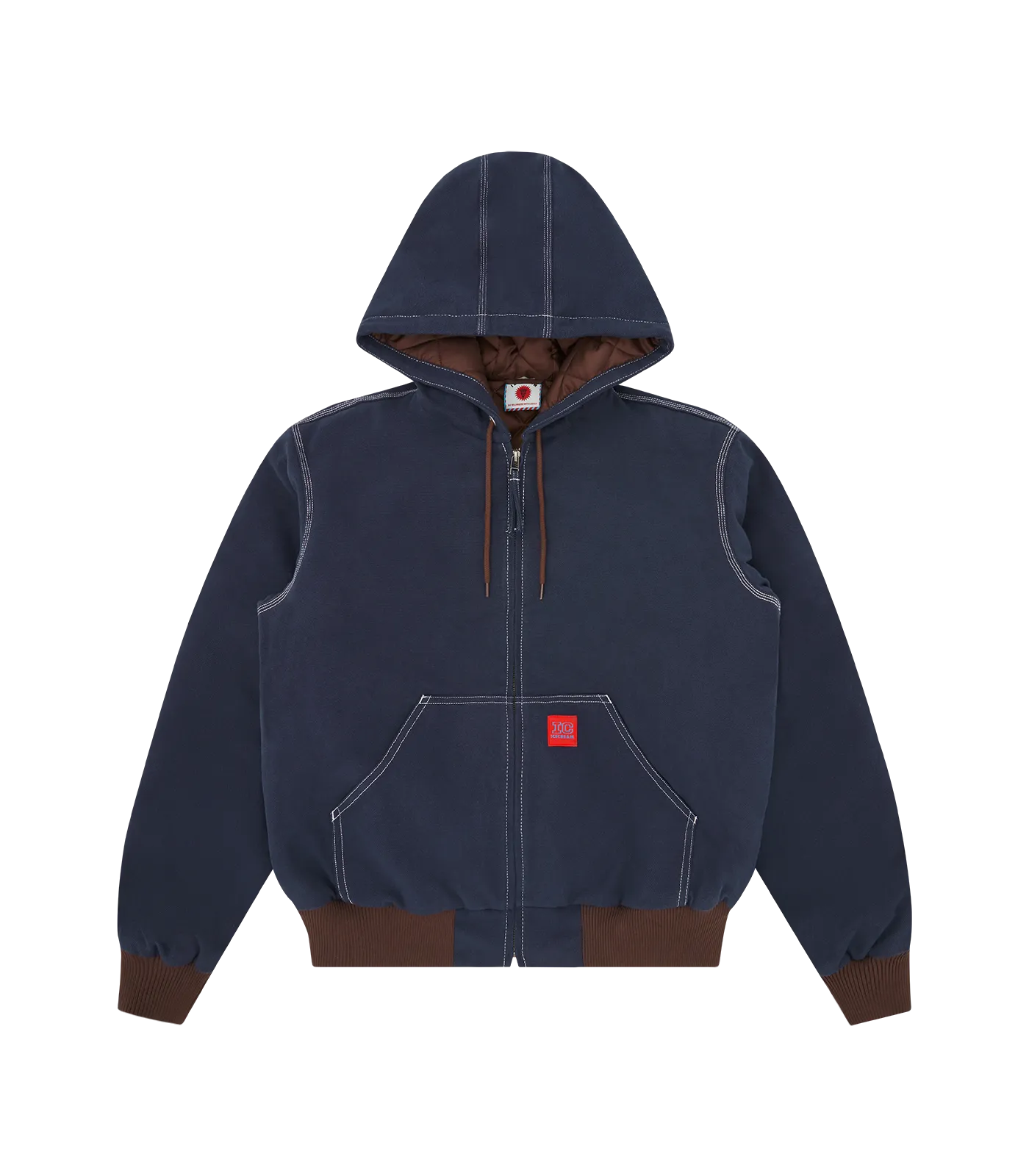 HOODED WORK JACKET - NAVY