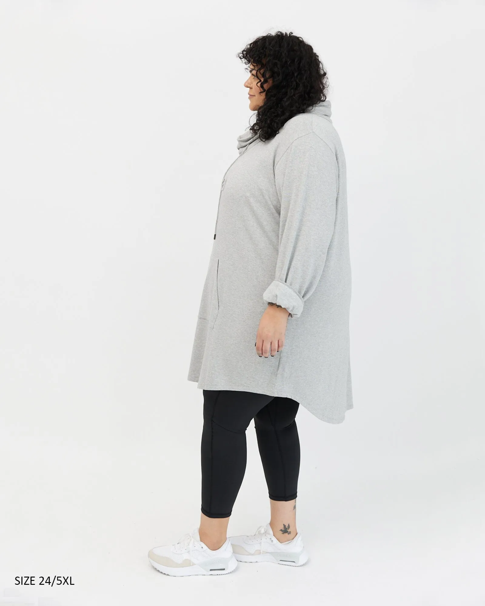 Isla cowl neck dress - light grey