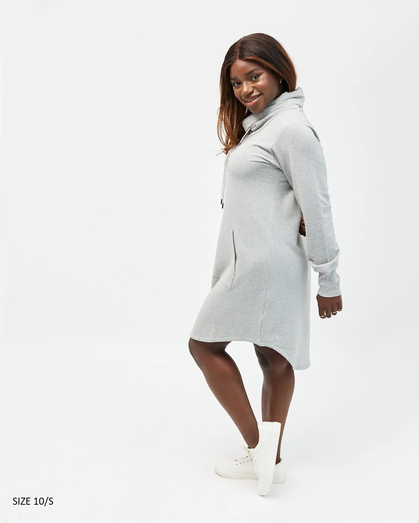 Isla cowl neck dress - light grey