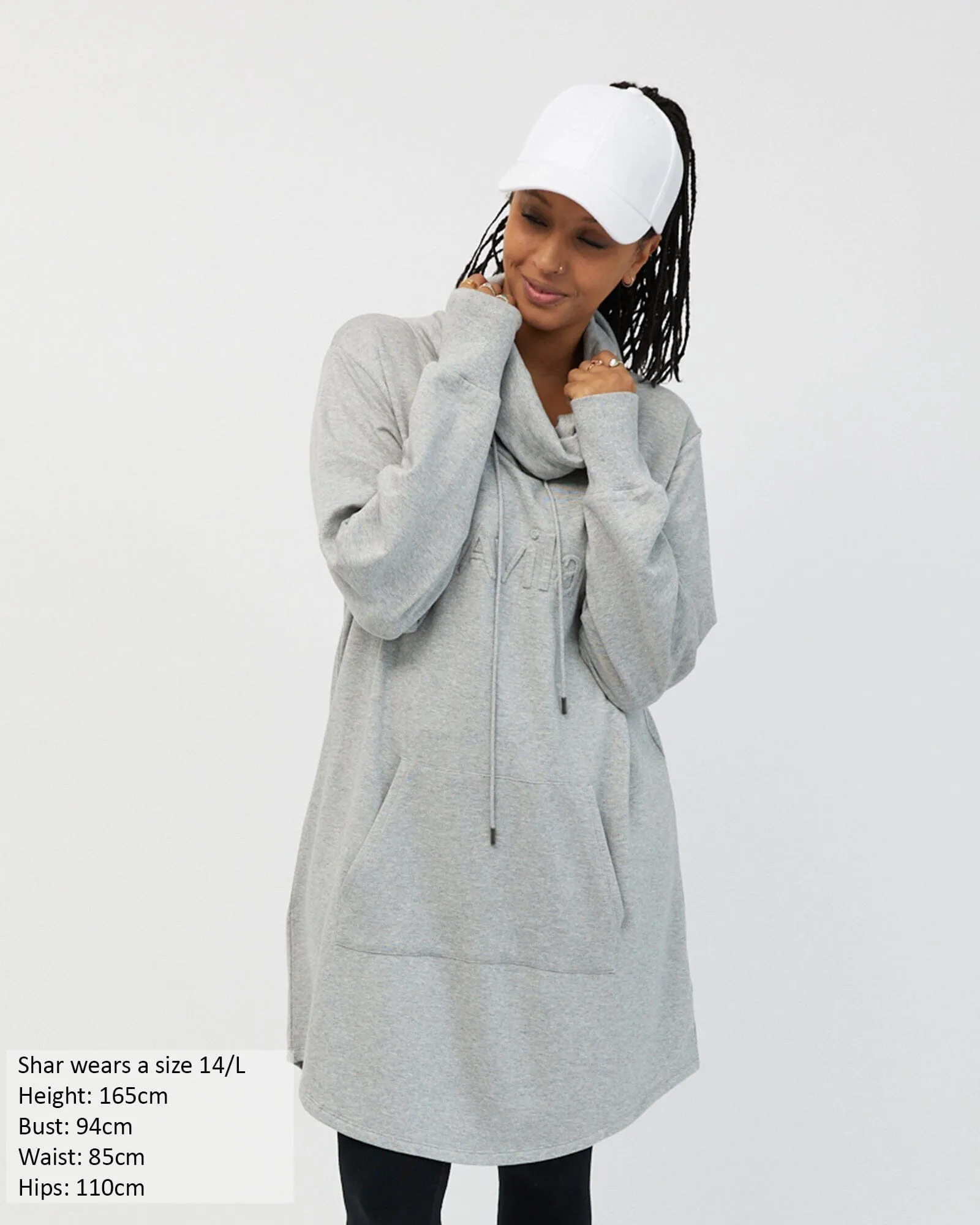 Isla cowl neck dress - light grey