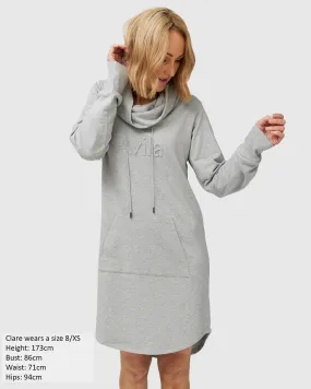 Isla cowl neck dress - light grey