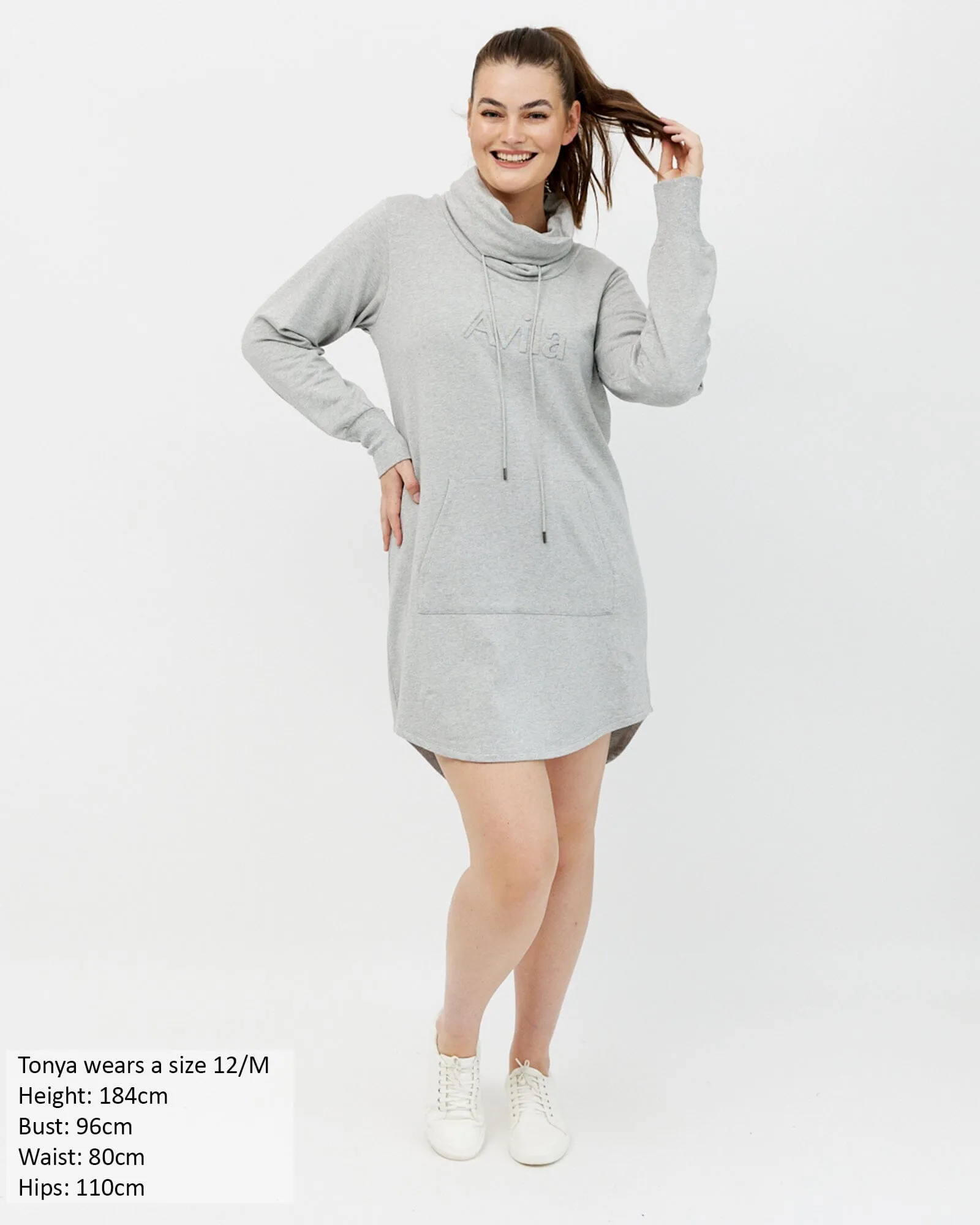 Isla cowl neck dress - light grey