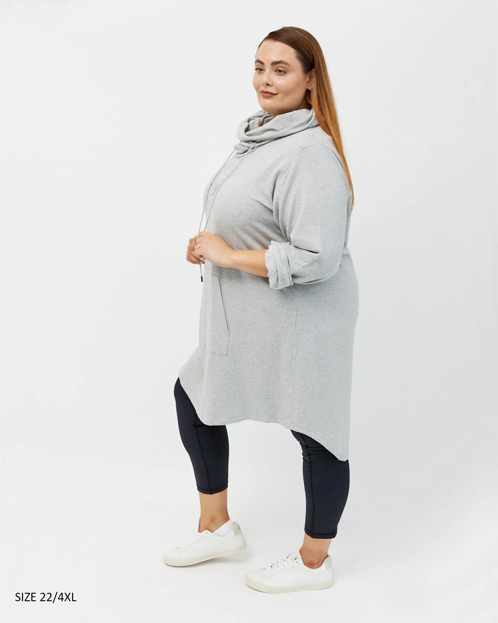 Isla cowl neck dress - light grey