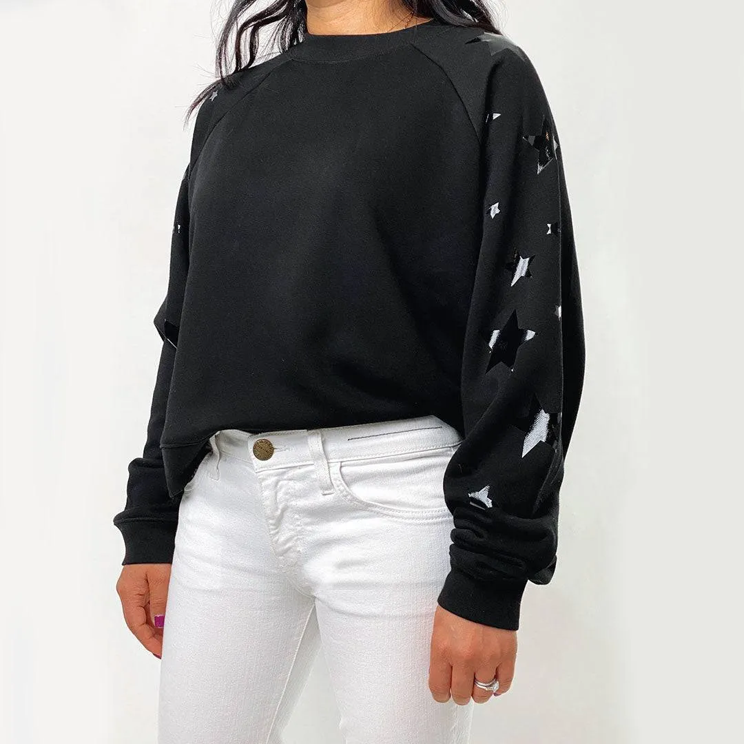 Jack Chic Black Sweatshirt - Black Glossy Stars