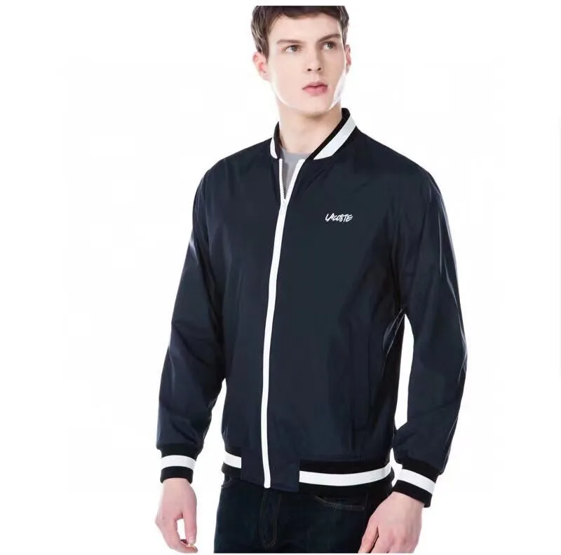 LACOSTE Men’s Lightweight Windbreaker- Black