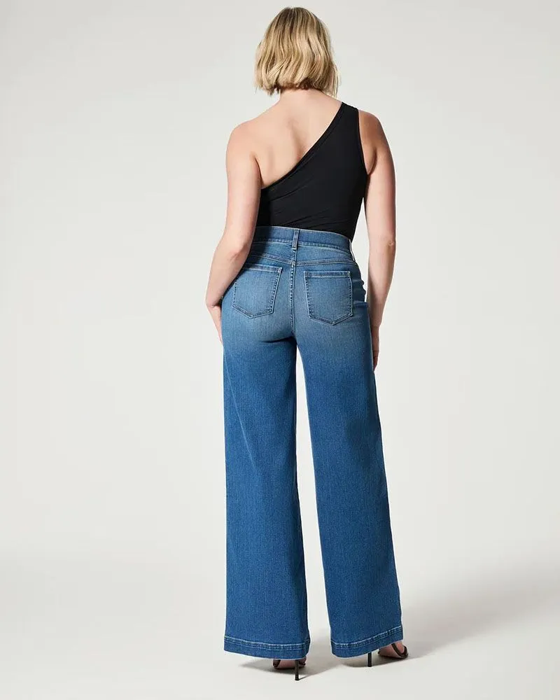 Le Baggy High Waisted Wide Leg Denim Palazzo Jeans Pants