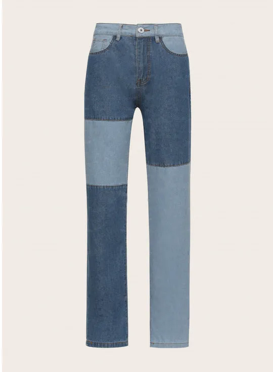 Le Baggy High Waisted Wide Leg Denim Palazzo Jeans Pants