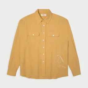 Linen Button Up (Mustard)