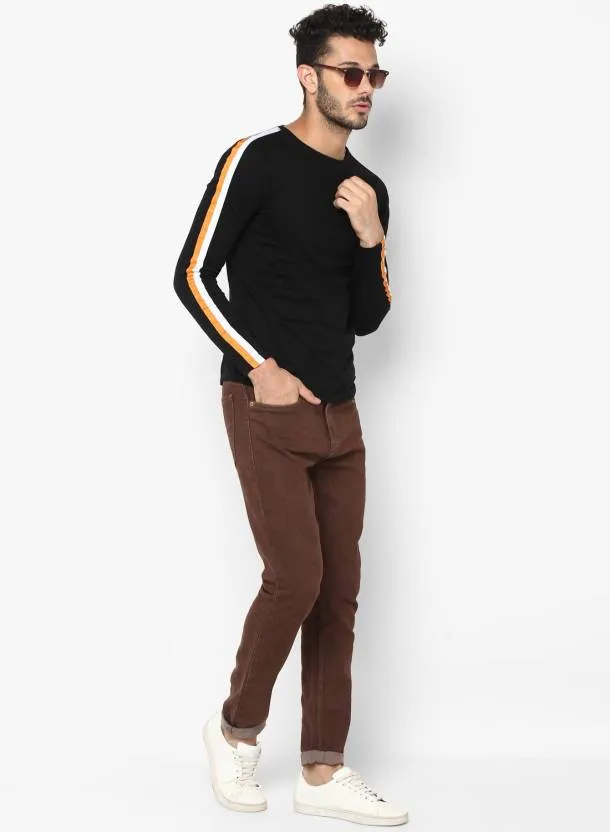 Men's Brown Slim Fit Stretchable Jeans