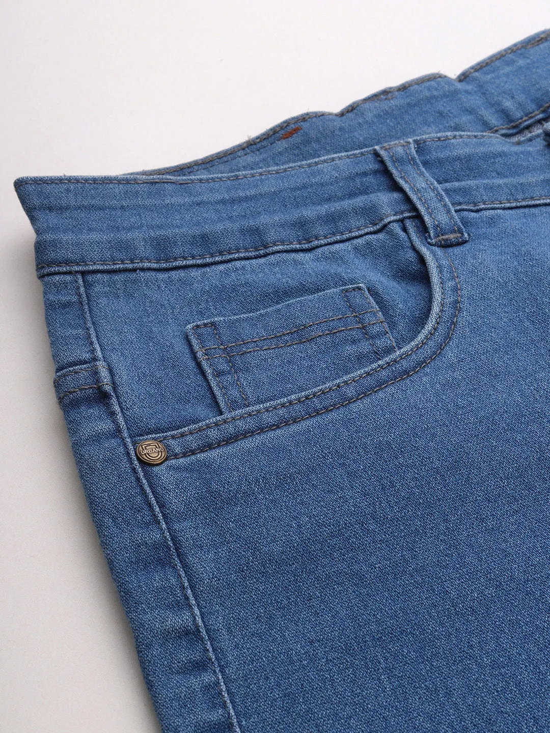 Men's Light Blue Slim Fit Denim Jeans Stretchable