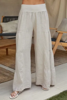 Milio Milano Linen Tiered Palazzo Pant