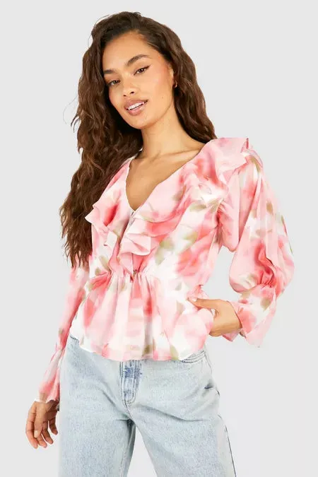 Misty Petals Ruffle Top