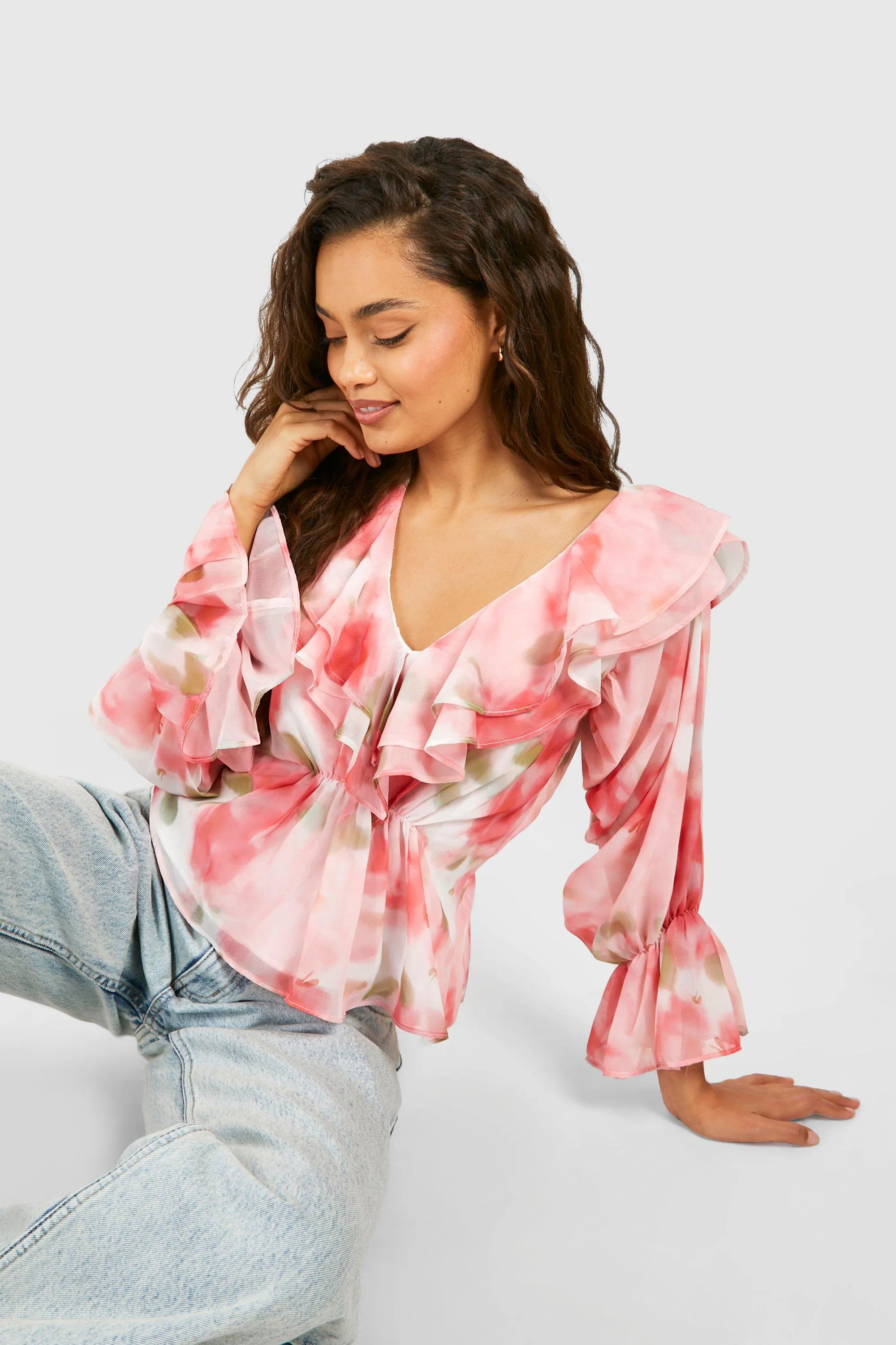 Misty Petals Ruffle Top