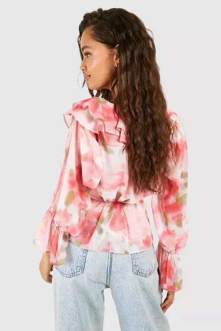 Misty Petals Ruffle Top