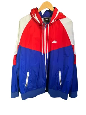 Modern Nike Red White Blue Full Windbreaker Jacket Size XXL