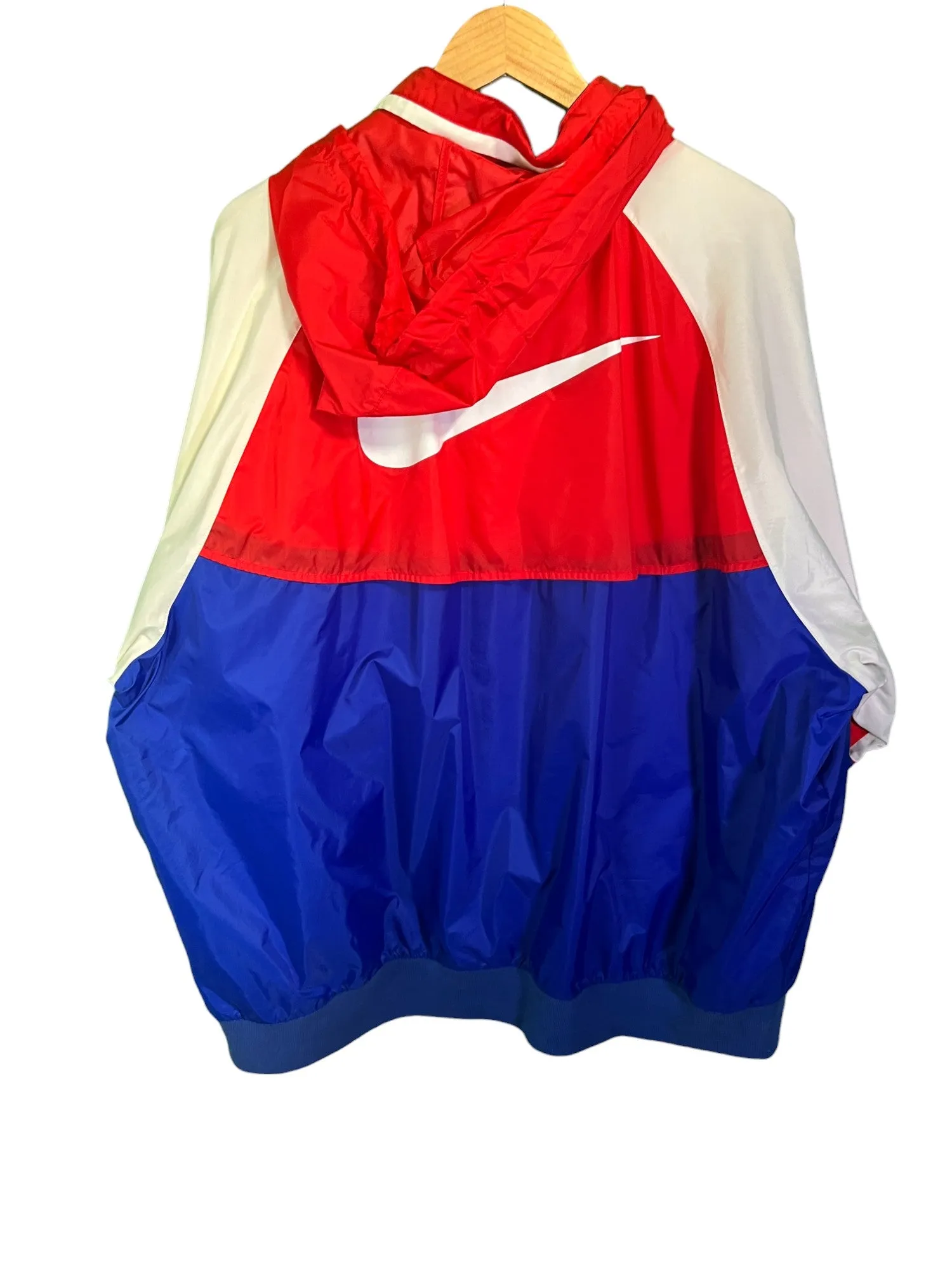 Modern Nike Red White Blue Full Windbreaker Jacket Size XXL