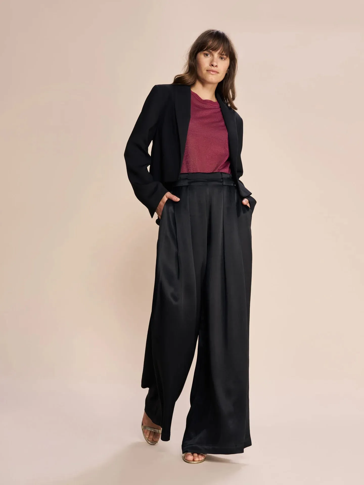 Mos Mosh Thea Glossi Pant,long-Black-157400