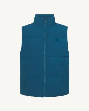 Nagano mixed puffer-style winter gilet Metal blue