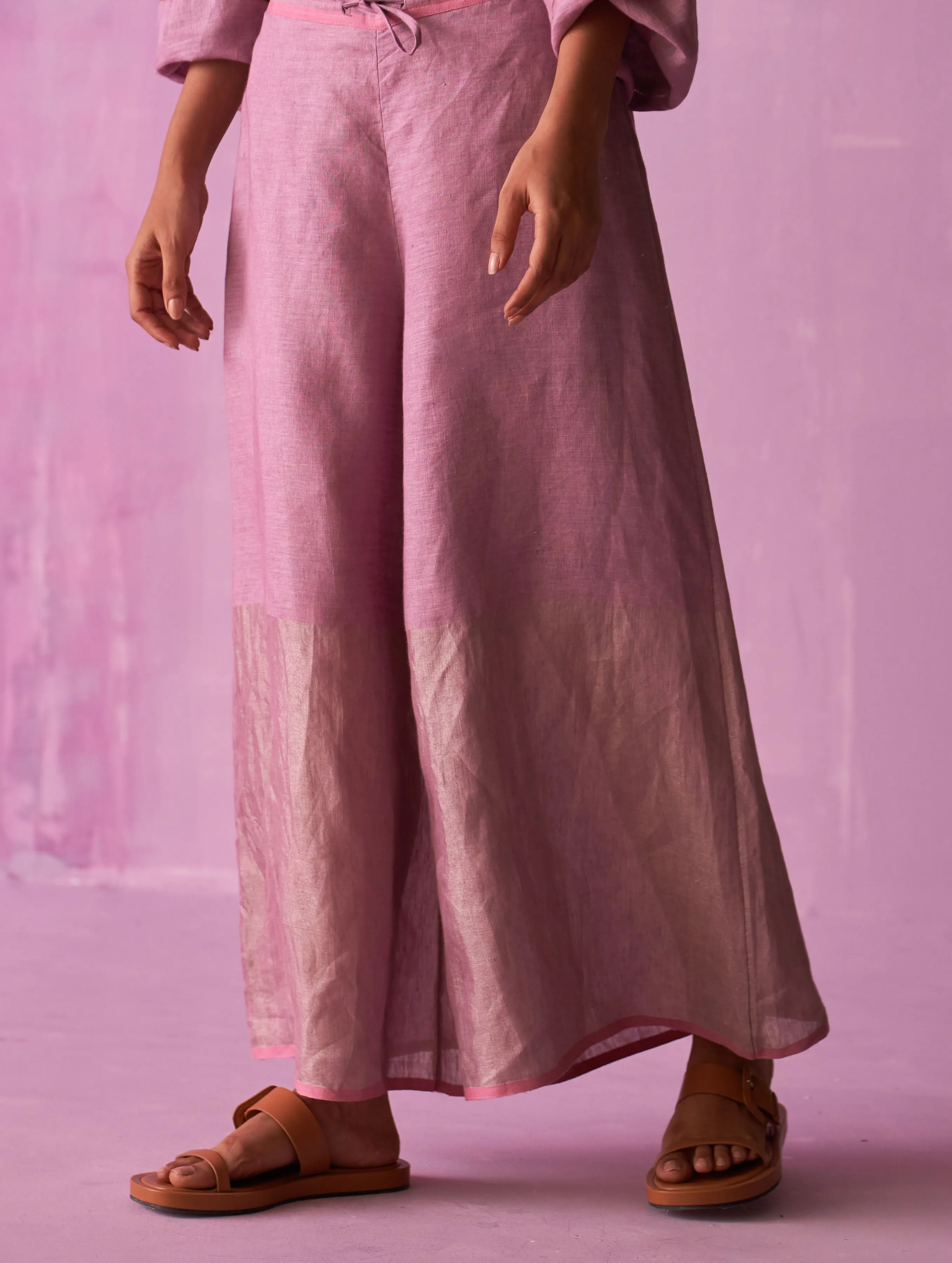 Nivi Metallic Pant - Lavender