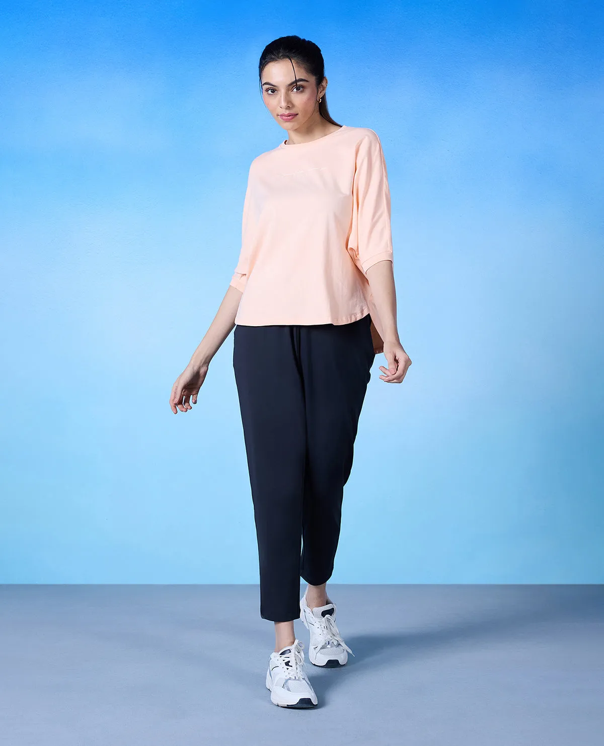 Nykd All Day Cotton Dolman Tee - NYLE278 - Peach parfait