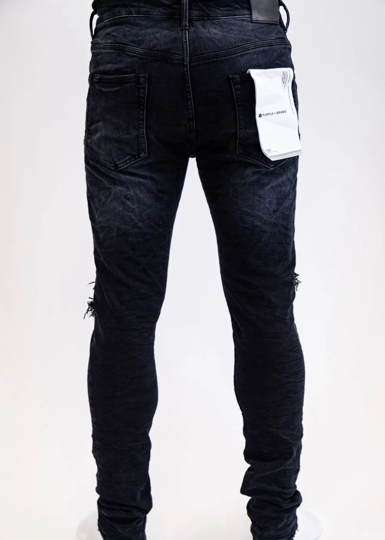 Purple Brand Black Wash Blowout Jeans - Black