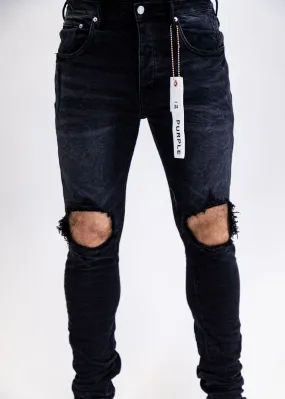 Purple Brand Black Wash Blowout Jeans - Black