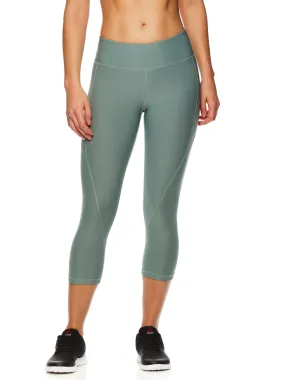 Reebok Women's Quick Capri Seamed Leggings Chinois Green S