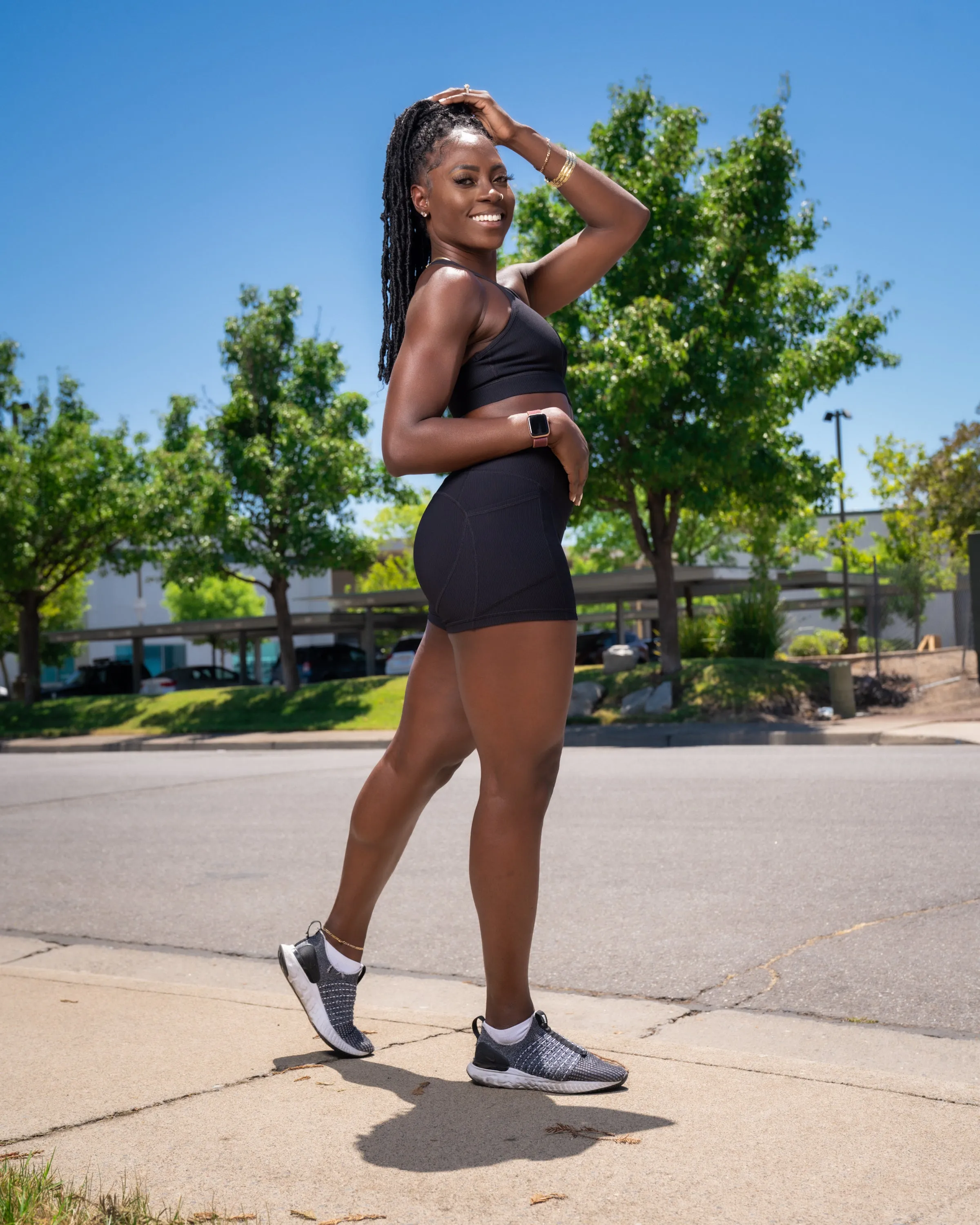 Ribbed Heart Booty Shorts - Black