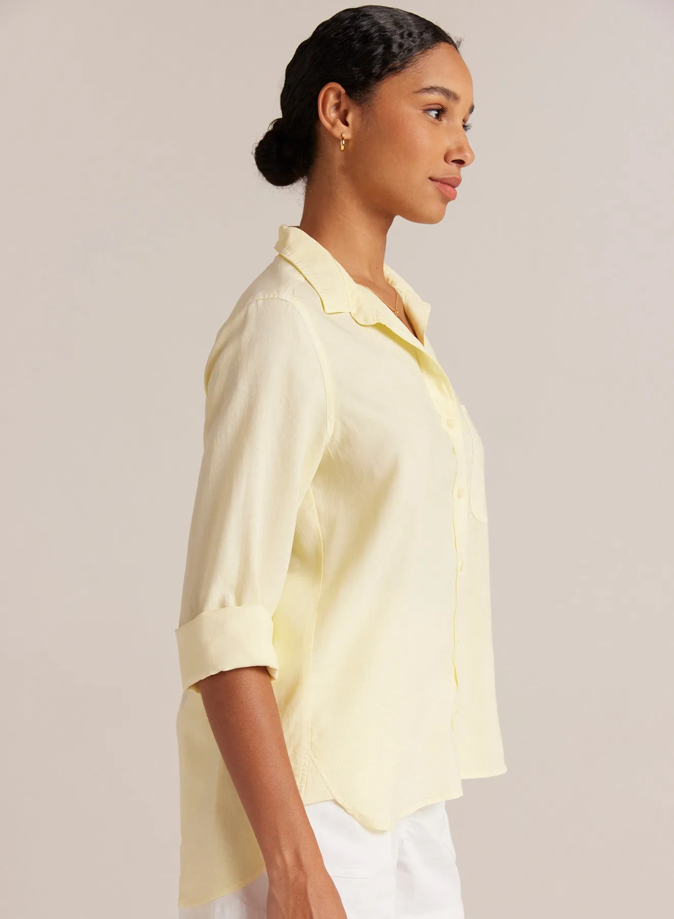 Shirt Tail Button Down - Soft Sun