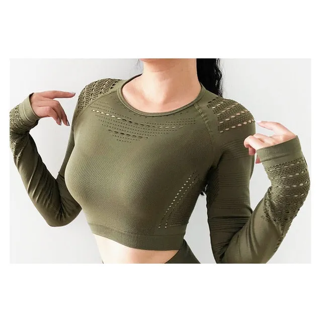 Tireless Stretch Long Sleeve Crop Top