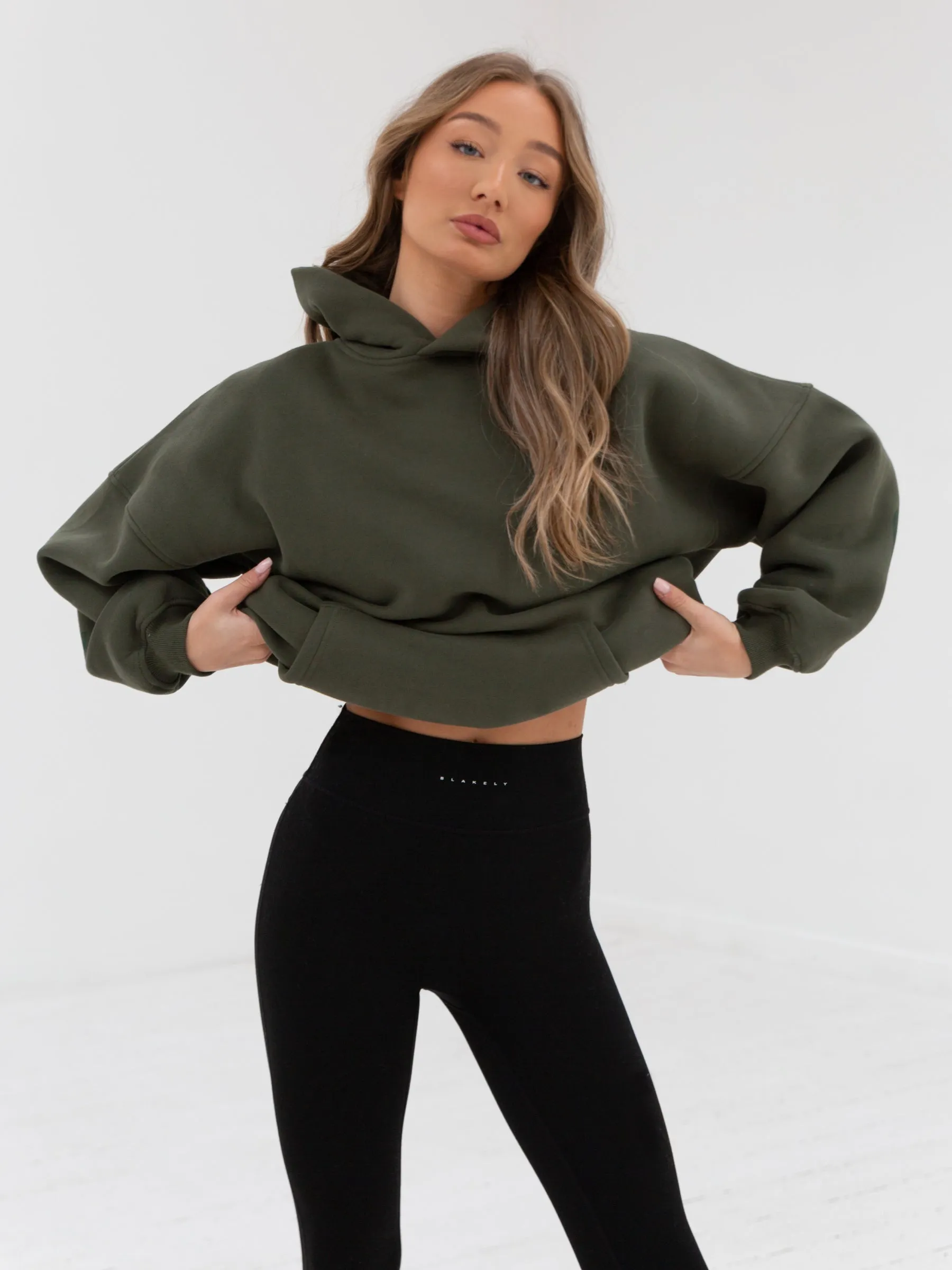 Tonal Isabel Oversized Hoodie - Khaki Green