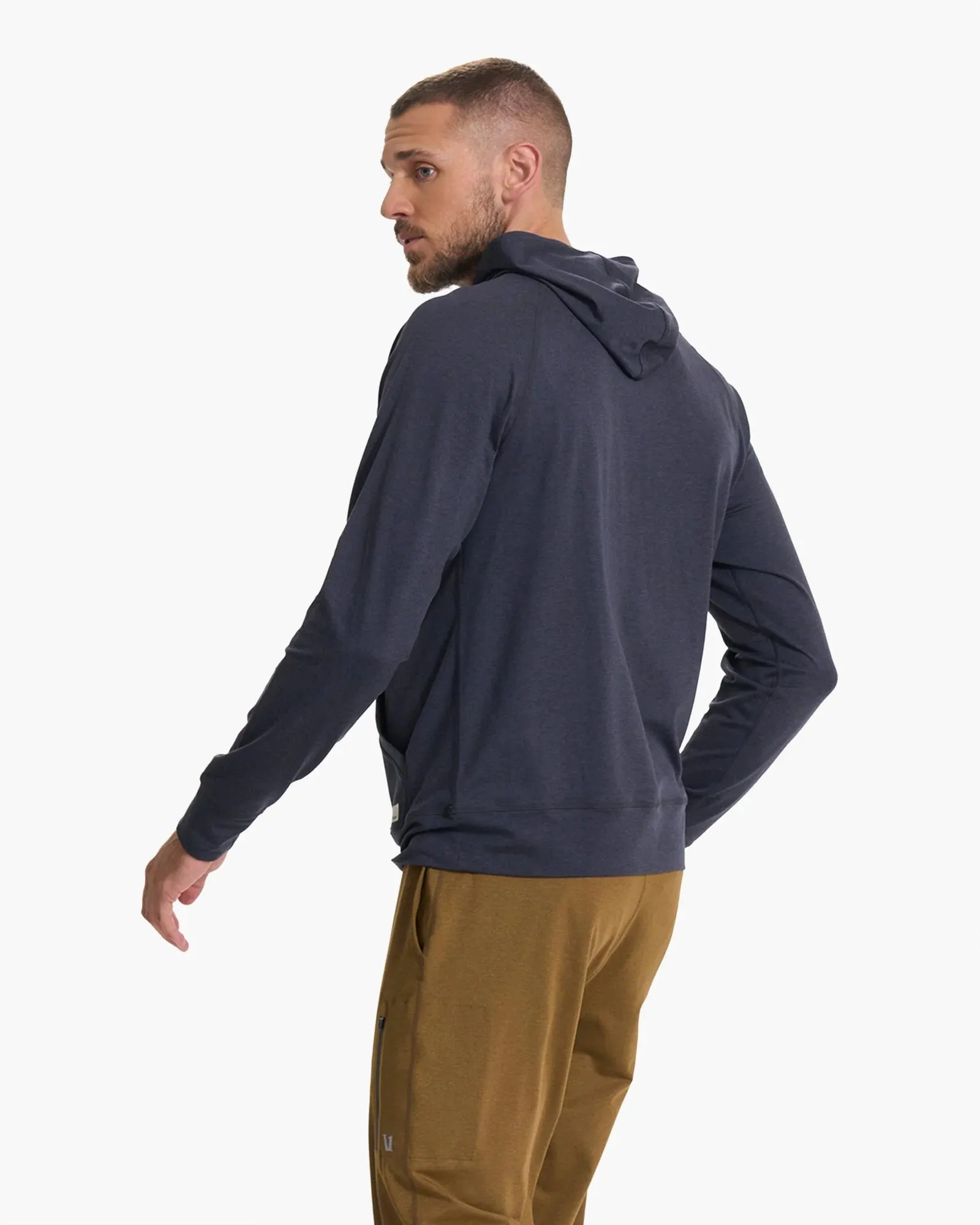 Vuori Midnight Navy Blue Heather 1/2 Zip Ponto Performance Hoodie